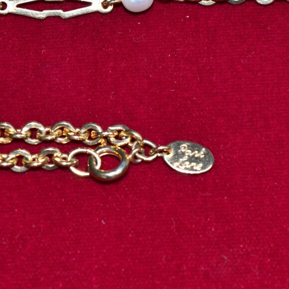 Long Necklace, Faux Pearls and Gold Tone, Vintage Park Lane, 60" - Picture 4 of 6